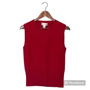 Sutton Studio Red Cashmere Sweater Vest Size L Women's Juniors Pullover Vintage
